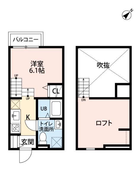 福岡市東区馬出アパート 間取り図画像