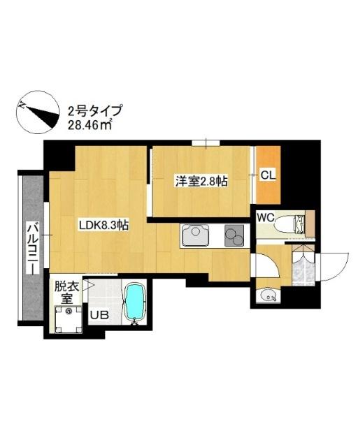 福岡市中央区六本松マンション 間取り図画像
