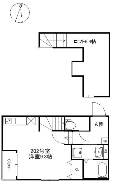 福岡市早良区次郎丸アパート 間取り図画像