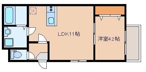 福岡市東区原田アパート 間取り図画像