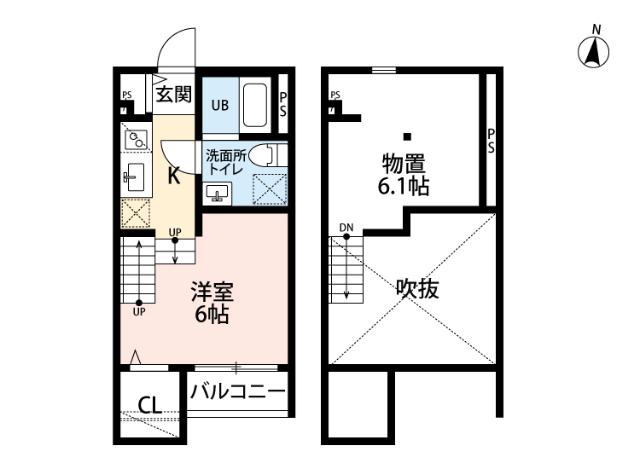 福岡市南区高木アパート 間取り図画像