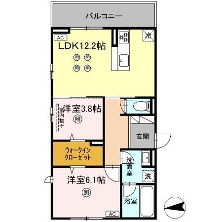 Pure Wind Garden　B棟（301） 間取り図画像