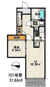 福岡市東区筥松アパート 間取り図画像