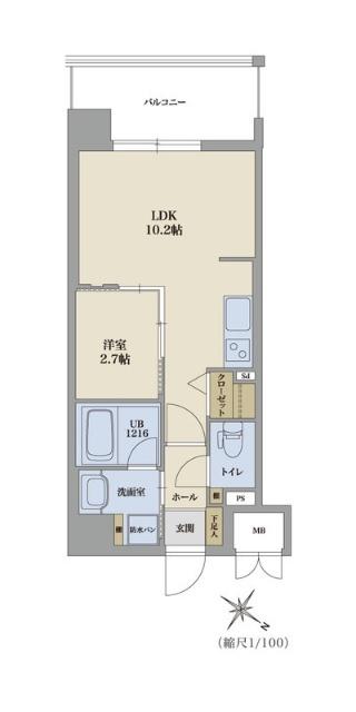 福岡市博多区美野島マンション 間取り図画像