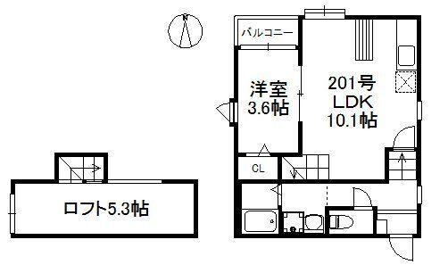 福岡市西区愛宕アパート 間取り図画像