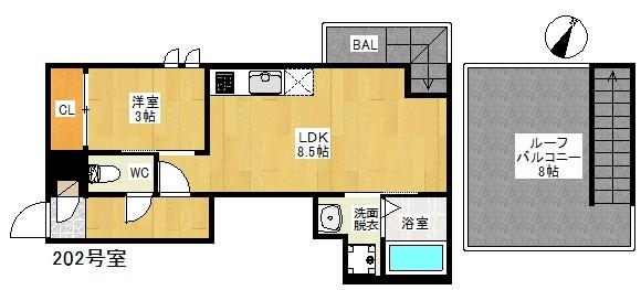 福岡市南区南大橋アパート 間取り図画像