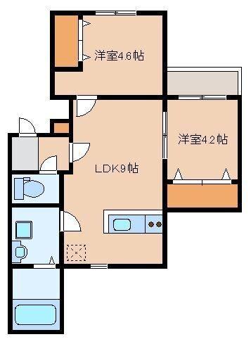 福岡市博多区諸岡アパート 間取り図画像