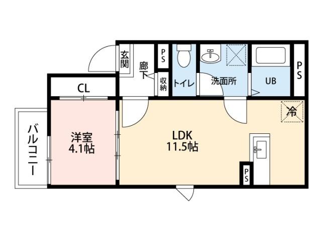 福岡市早良区野芥アパート 間取り図画像