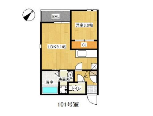 福岡市南区大楠アパート 間取り図画像
