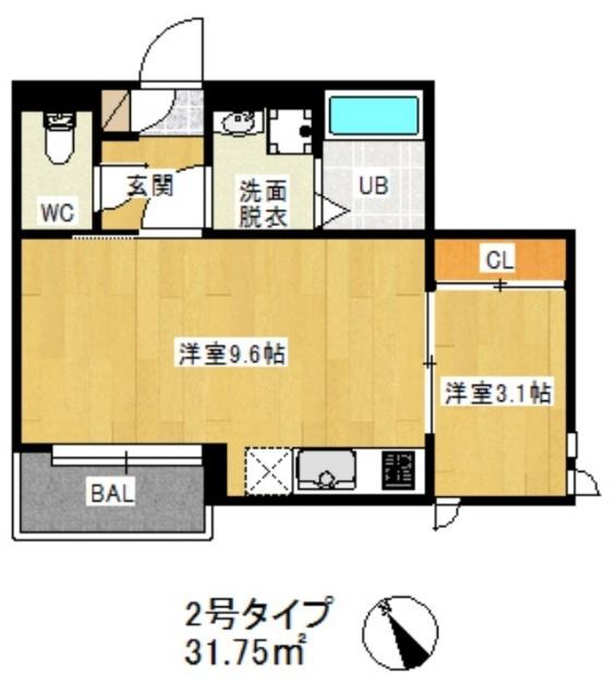 福岡市博多区西月隈アパート 間取り図画像