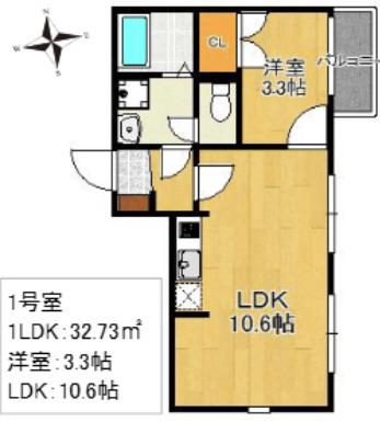 福岡市南区折立町アパート 間取り図画像