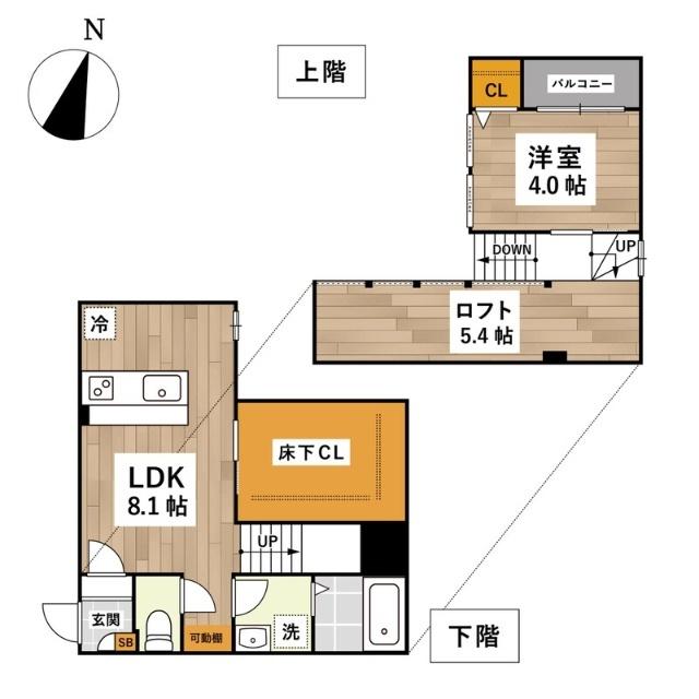 福岡市早良区野芥アパート 間取り図画像