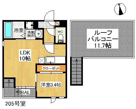 福岡市南区折立町アパート 間取り図画像
