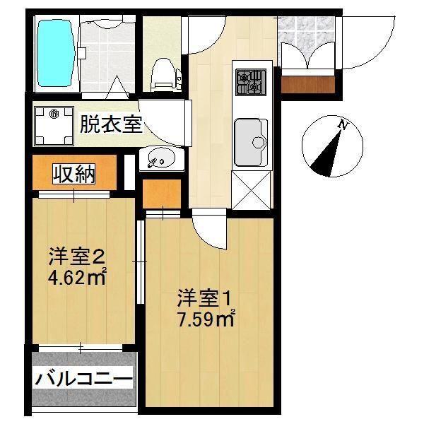 福岡市博多区博多駅南アパート 間取り図画像