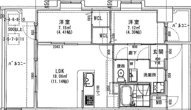 福岡市南区大橋マンション 間取り図画像