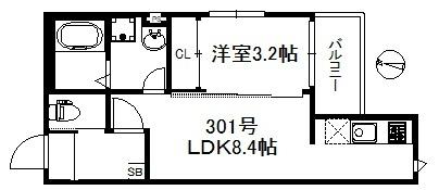 福岡市中央区鳥飼アパート 間取り図画像