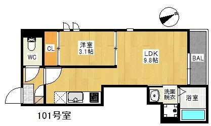 福岡市東区原田アパート 間取り図画像