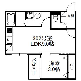 福岡市早良区小田部アパート 間取り図画像