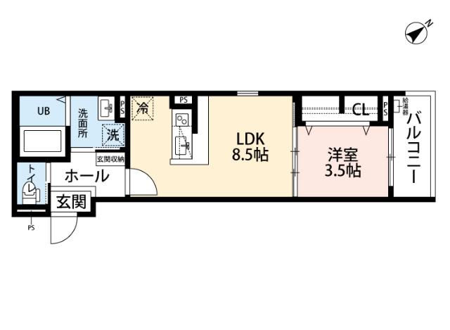 福岡市南区塩原アパート 間取り図画像