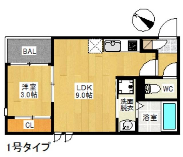 福岡市博多区美野島アパート 間取り図画像