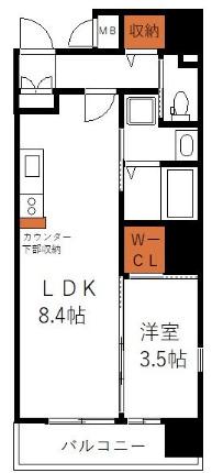 福岡市中央区地行マンション 間取り図画像