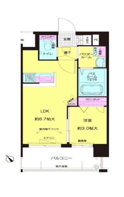 福岡市南区野間マンション 間取り図画像