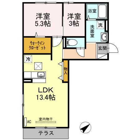 D-room地行（103） 間取り図画像