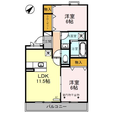 リビングタウン小松壱番館（306） 間取り図画像