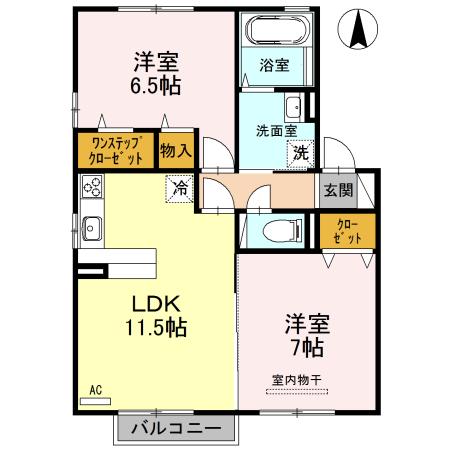 プラム　C棟（202） 間取り図画像