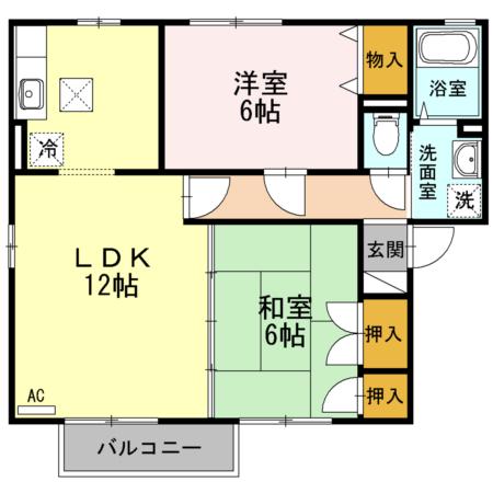 ルミナス・ナカジマ　Ａ（102） 間取り図画像