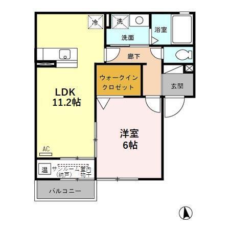 ピースアモール　Ａ（202） 間取り図画像