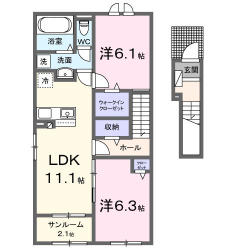 ウェルス　サン　イースト（204） 間取り図画像