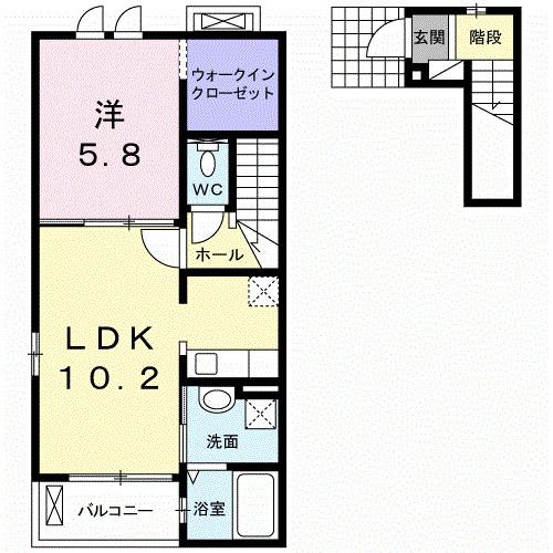 トラストコートⅡ　Ｂ（203） 間取り図画像