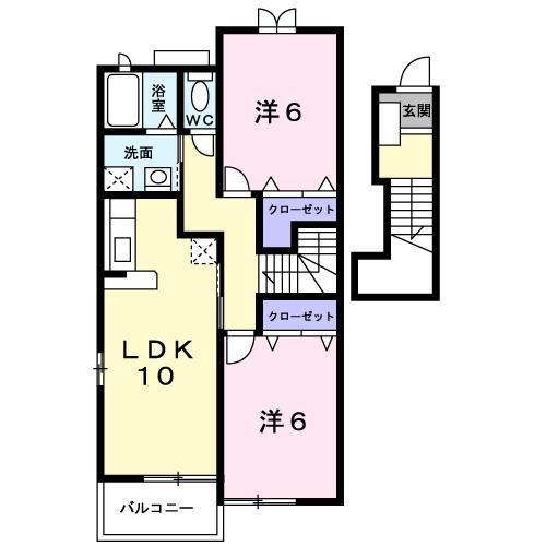 メゾン・ポポラーレＢ（203） 間取り図画像