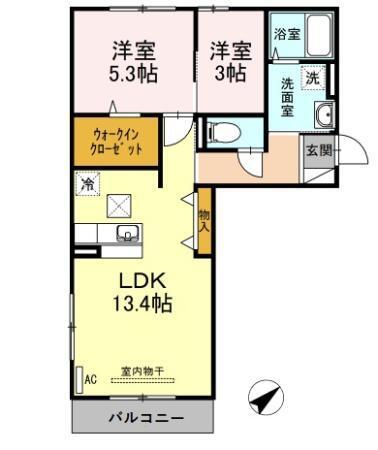 D-room地行（103） 間取り図画像