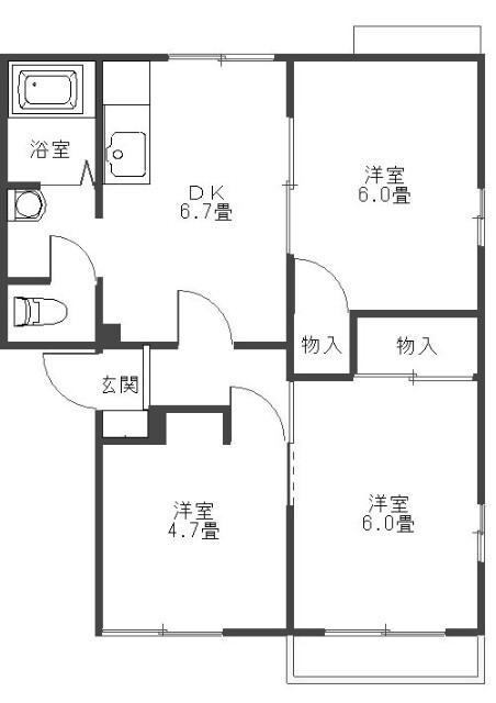 ハイツフレグランス２号棟（202） 間取り図画像