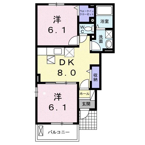 ルーベル鴨島Ａ（101） 間取り図画像