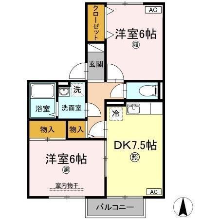クレスト諏訪Ⅰ（101） 間取り図画像