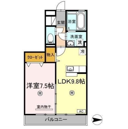 リバーパーク　A棟（A202） 間取り図画像