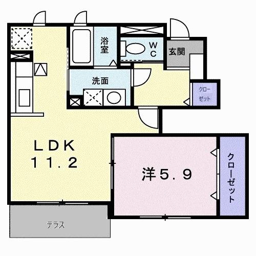 ハッピネスハウス　Ｂ（101） 間取り図画像