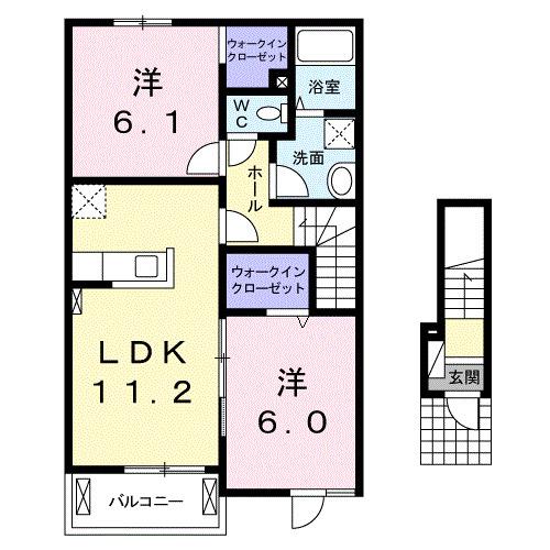 クレール・ココア　Ⅱ（202） 間取り図画像