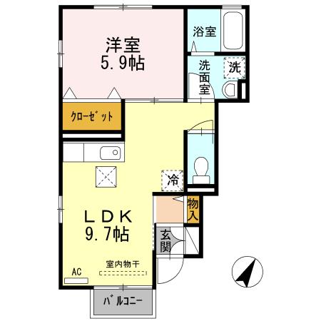 エスポワール横須（101） 間取り図画像