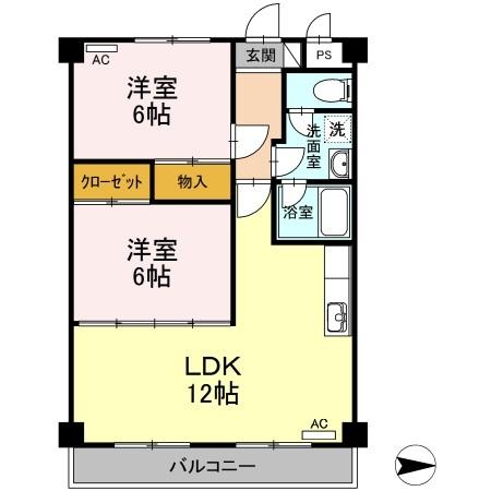 その木ハイツ（302） 間取り図画像