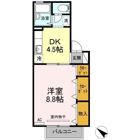 フロラシオン川内　Ⅰ棟（Ⅰ202） 間取り図画像