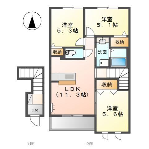 カネイコート日開野 間取り図画像