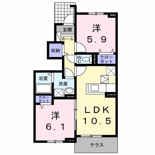 フランメゾン南沖洲Ｂ（103） 間取り図画像