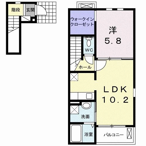 ボヌール　Ａ（201） 間取り図画像