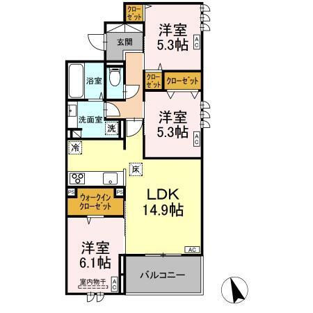 ヒーローキングダムⅡ（101） 間取り図画像