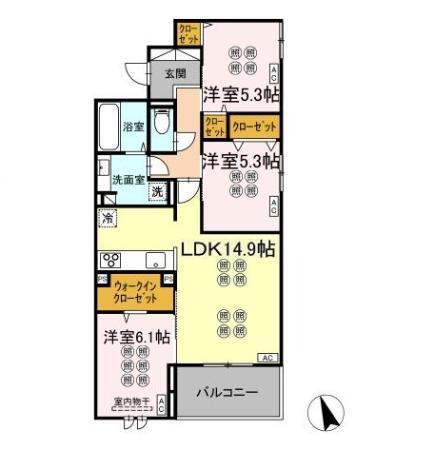 ヒーローキングダムⅡ（301） 間取り図画像