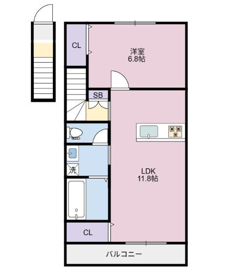 ピーススクエア笹木野Ｂ棟（203） 間取り図画像